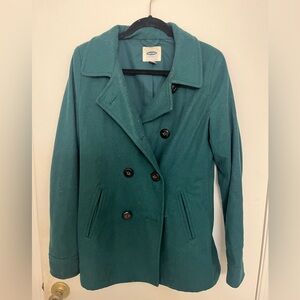 Old Navy Women's Deep Teal Pea Coat
